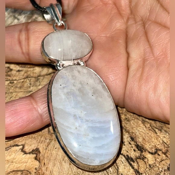 Large Rainbow Moonstone “The Visionary Stone” Pendant 3” - Picture 5 of 16